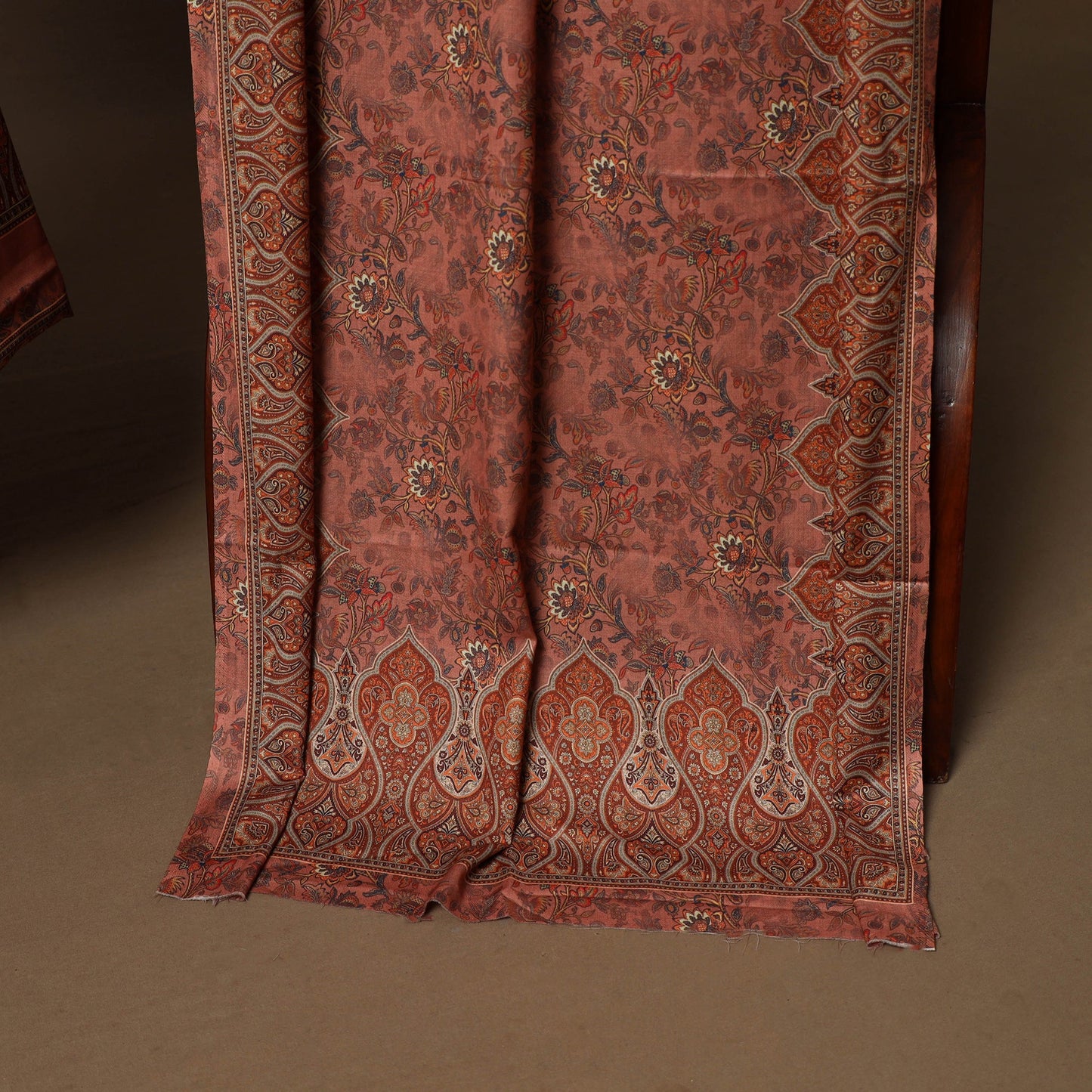 Brown - 3pc digital merino wool unstitched dress material