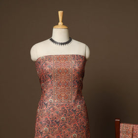 Brown - 3pc digital merino wool unstitched dress material