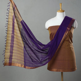 Buy 3pc Handloom Cotton Mangalagiri Dress Material