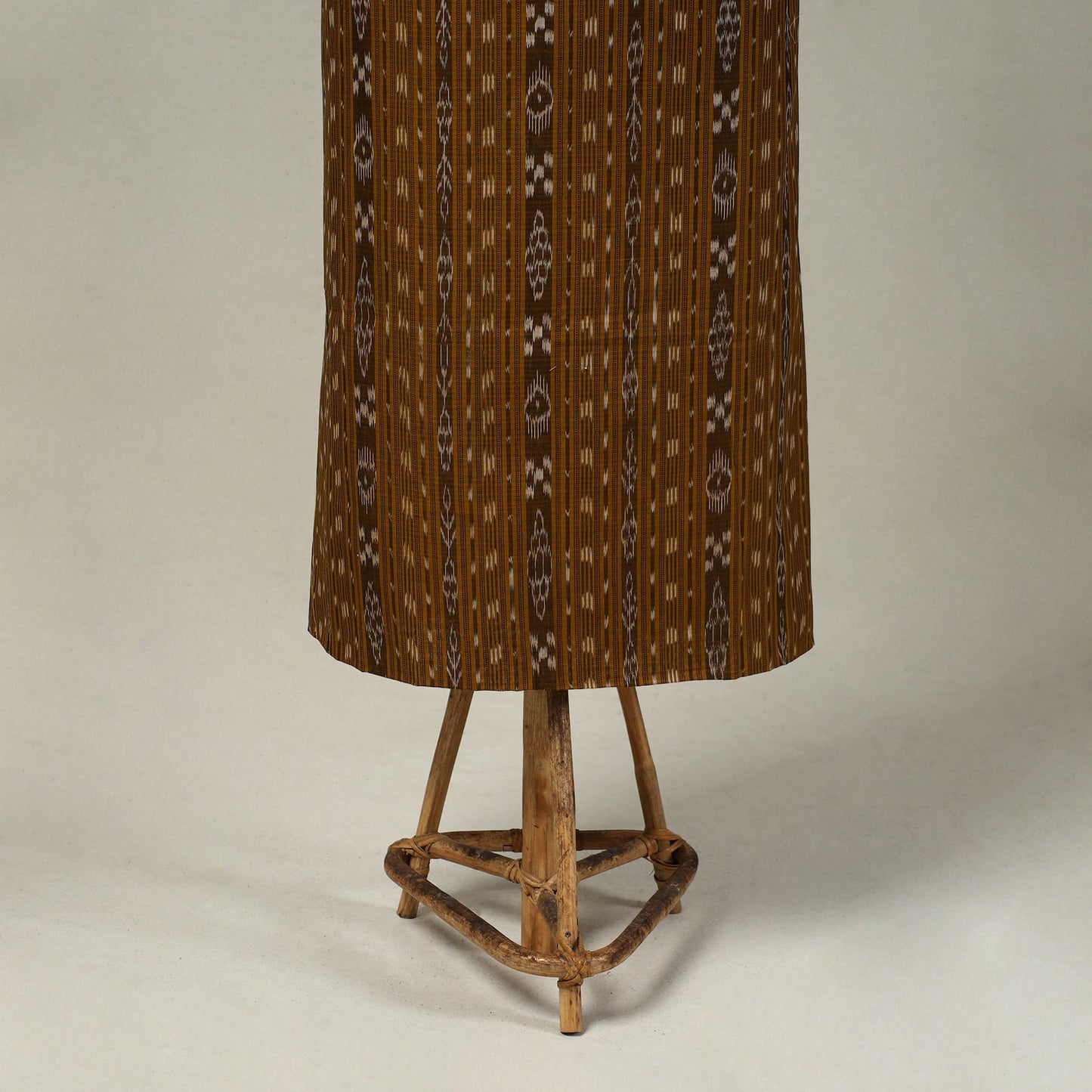 Brown 3pc Handloom Cotton Sambalpuri Ikat Dress Material