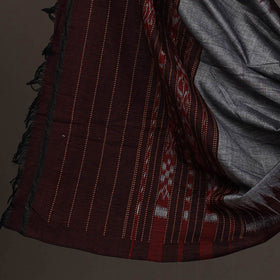  3pc Brown Handloom Cotton Sambalpuri Ikat Dress Material 