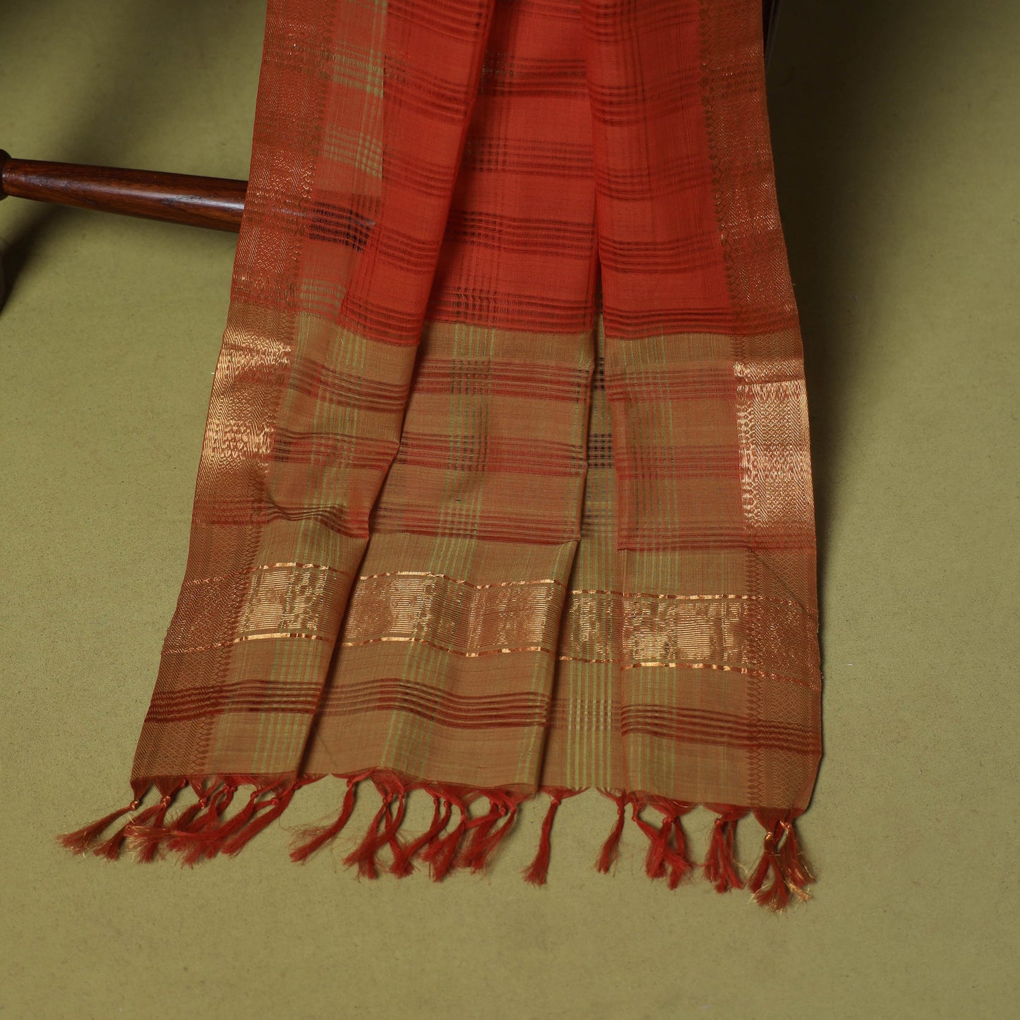 Brown - 3pc handloom cotton mangalagiri dress material 20