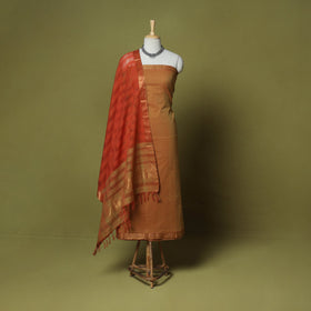 Brown - 3pc handloom cotton mangalagiri dress material 20