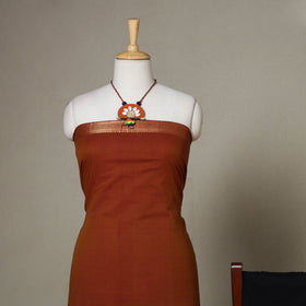 Brown - 3pc unstitched mangalagiri dress material