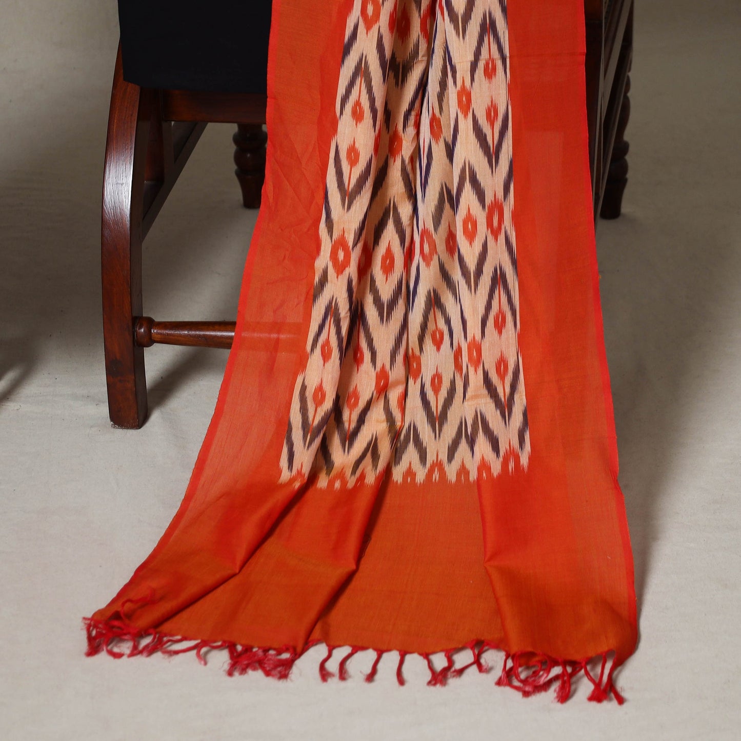 Brown - 3pc unstitched mangalagiri dress material