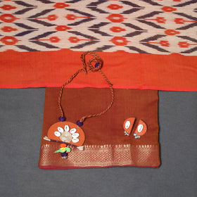 Brown - 3pc unstitched mangalagiri dress material