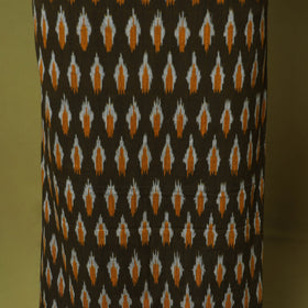 Brown - 3pc handloom cotton unstitched pochampally ikat