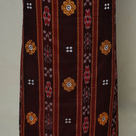 Brown - 3pc handloom cotton unstitched sambalpuri dress