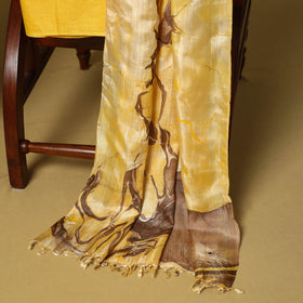 Brown - 3pc handloom mulberry unstitched suit material set