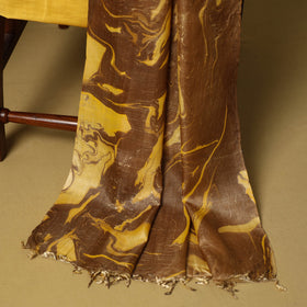 Brown - 3pc handloom mulberry unstitched suit material set