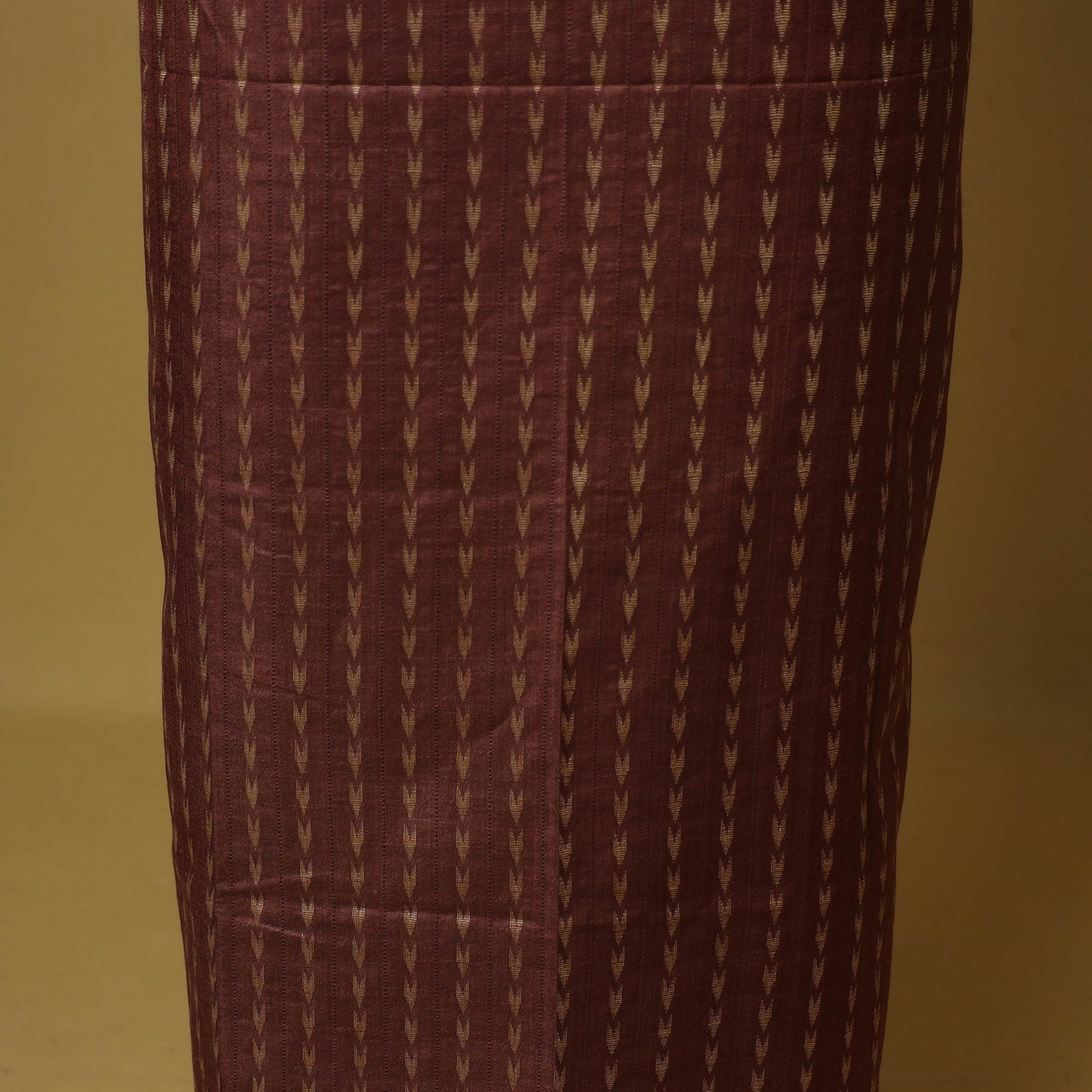 Brown - 3pc handloom mulberry unstitched suit material set