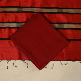 Brown 3pc Handloom Tussar Silk Bhagalpuri Dress Material