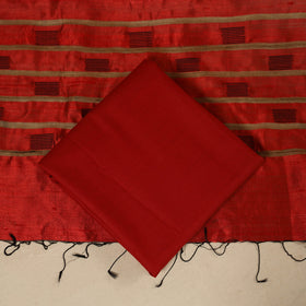 Brown - 3pc handloom tussar silk bhagalpuri unstitched