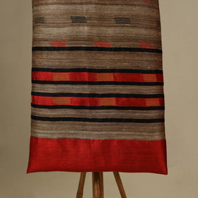 Brown 3pc Handloom Tussar Silk Bhagalpuri Dress Material