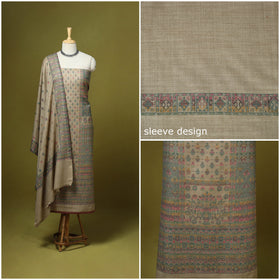 3pc jacquard weave merino wool unstitched dress material 13