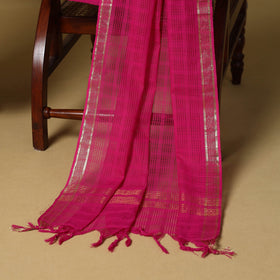 Brown - 3pc karnataka weave cotton unstitched khun dress