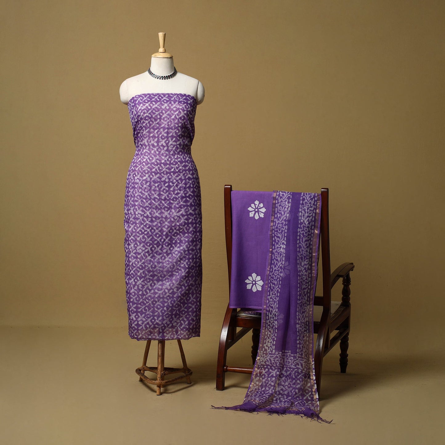 3pc kota doria cotton hand batik unstitched dress material