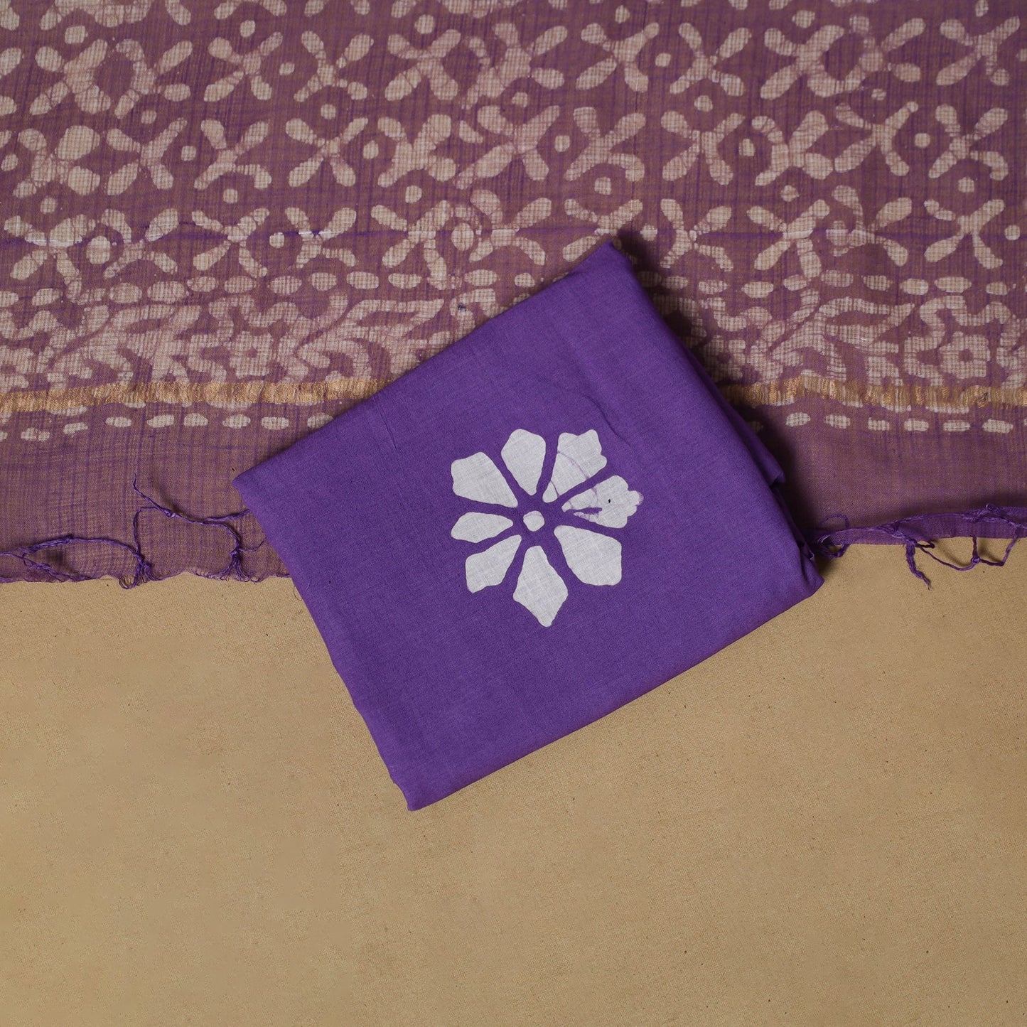 3pc kota doria cotton hand batik unstitched dress material