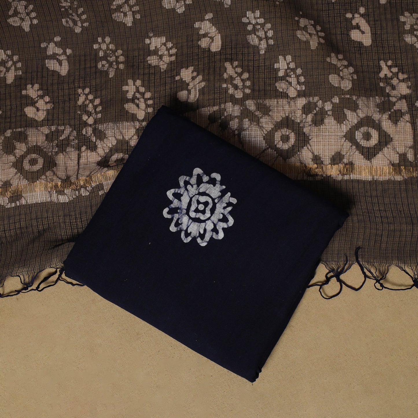 3pc kota doria cotton hand batik unstitched dress material