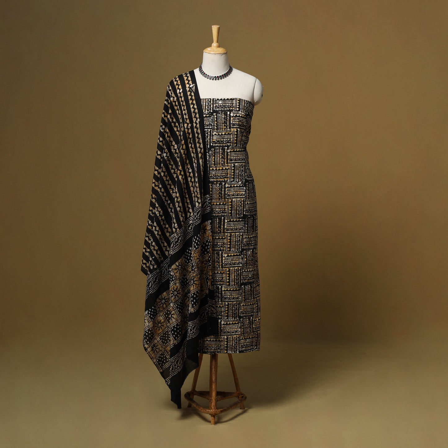 3pc kutch batik cotton unstitched dress material 63