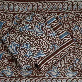  Brown 3pc Kutch Batik Print Cotton Dress Material Online