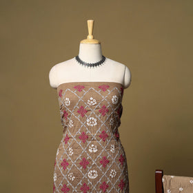 Blue - 3pc kutch tie-dye satin cotton bandhani unstitched