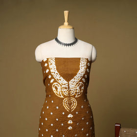 3pc kutch tie-dye satin cotton unstitched bandhani dress