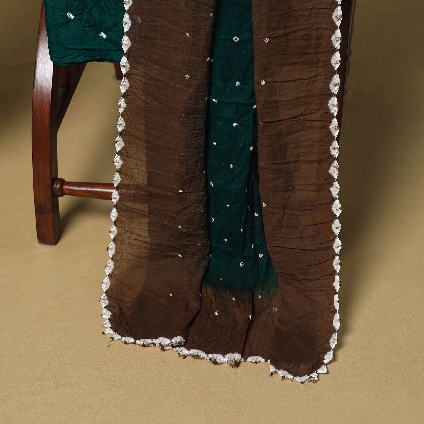 3pc kutch tie-dye satin cotton unstitched bandhani dress