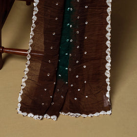 3pc kutch tie-dye satin cotton unstitched bandhani dress