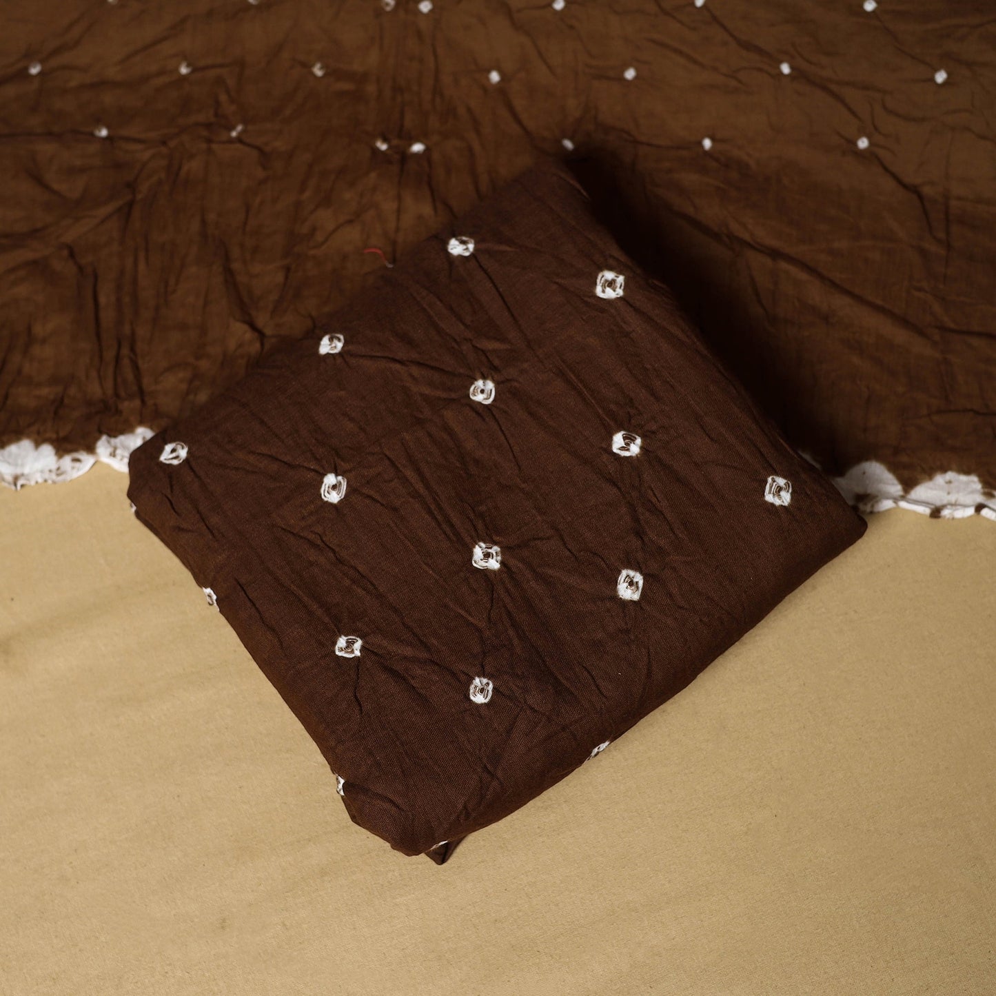 3pc kutch tie-dye satin cotton unstitched bandhani dress