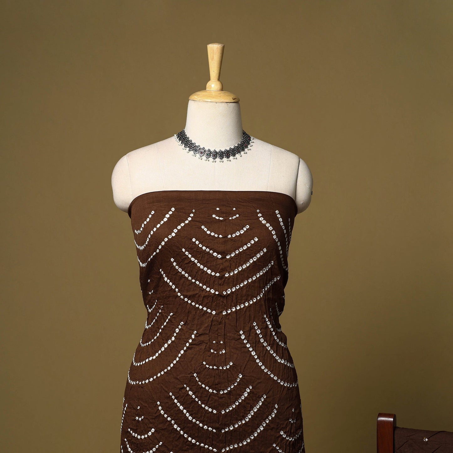 3pc kutch tie-dye satin cotton unstitched bandhani dress