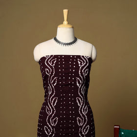 3pc kutch tie-dye satin cotton unstitched bandhani dress