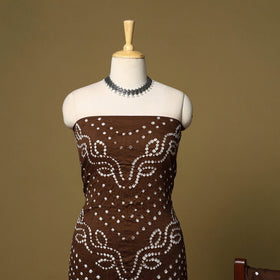 3pc kutch tie-dye satin cotton unstitched bandhani dress