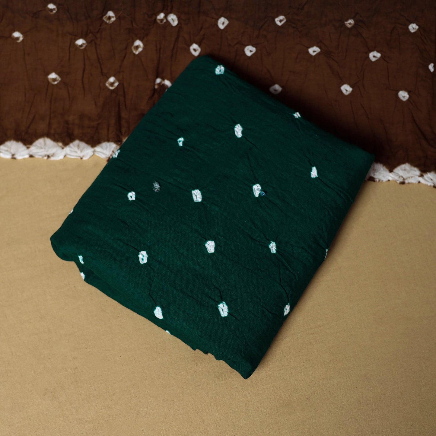 3pc kutch tie-dye satin cotton unstitched bandhani dress