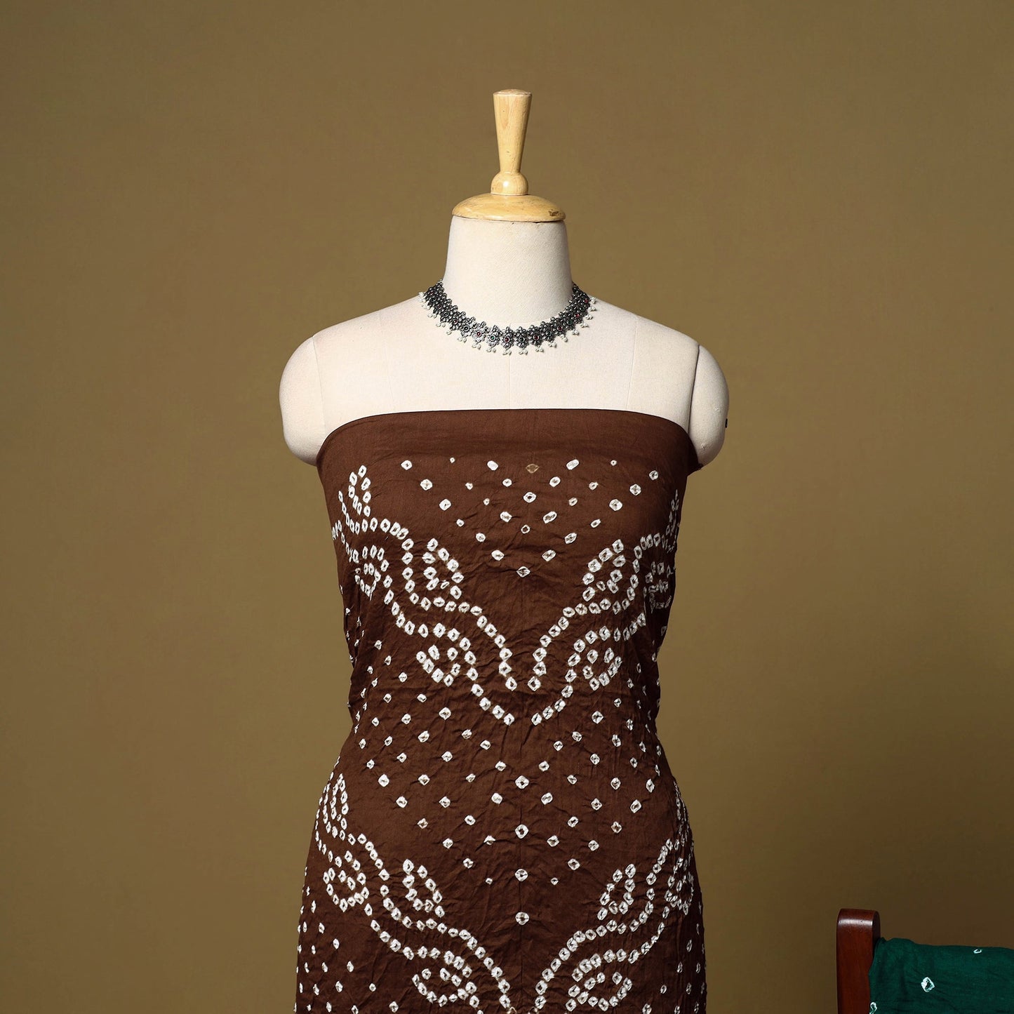 3pc kutch tie-dye satin cotton unstitched bandhani dress