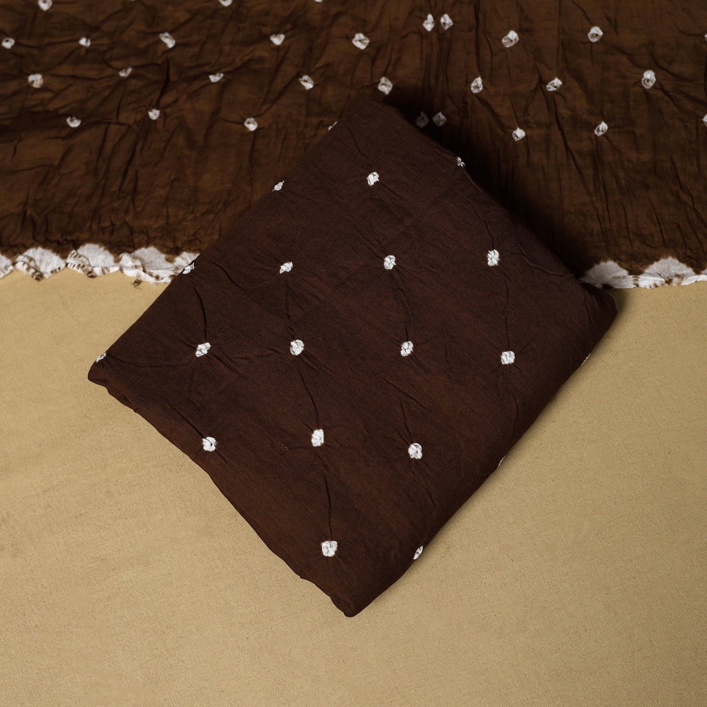 3pc kutch tie-dye satin cotton unstitched bandhani dress