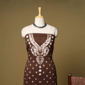 3pc kutch tie-dye satin cotton unstitched bandhani dress