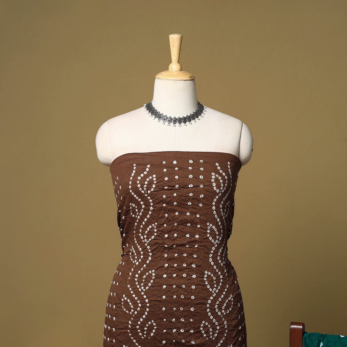 3pc kutch tie-dye satin cotton unstitched bandhani dress