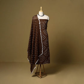 3pc kutch tie-dye satin cotton unstitched bandhani dress