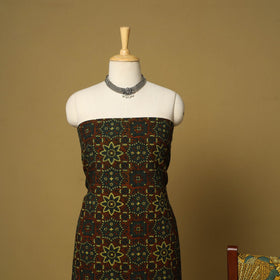 Brown - 3pc natural dyed cotton unstitched dress material