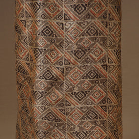 Brown 3pc Natural Dyed Maheshwari Silk Unstitched Vanaspati Jahota Dress Material