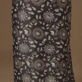 Brown 3pc Natural Dyed Maheshwari Silk Unstitched Vanaspati Jahota Dress Material