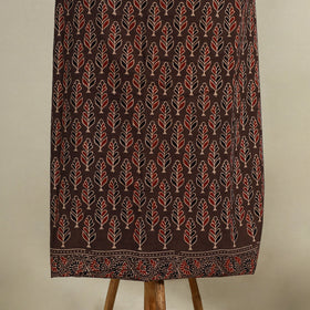 Brown 3pc Block Print Natural Dyed Ajrakh Dress Material
