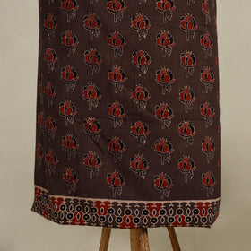 Brown 3pc Block Print Natural Dyed Ajrakh Dress Material