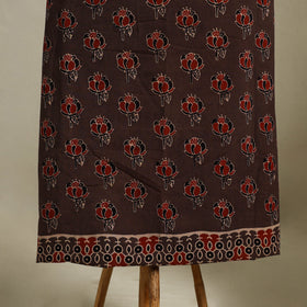 Brown 3pc Block Print Natural Dyed Ajrakh Dress Material