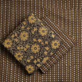 3pc Brown Natural Dyed Ajrakh Print Kurta Material Set