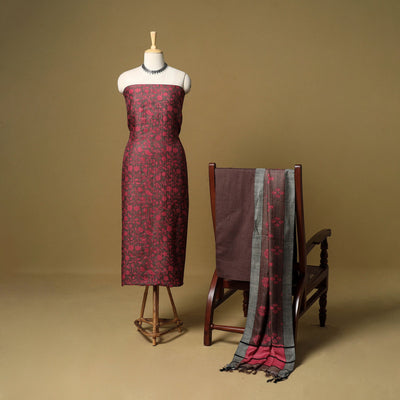 3pc pashmina wool handloom unstitched sanganeri dress