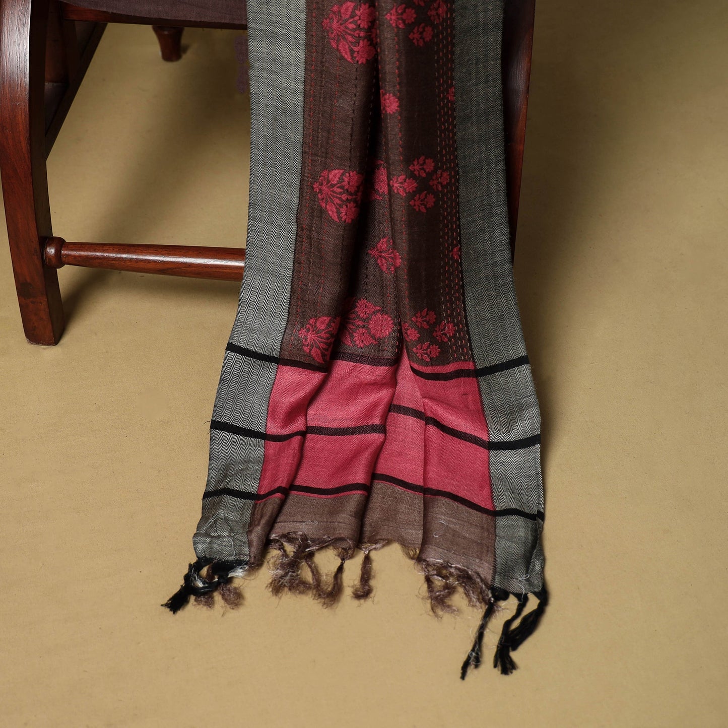 3pc pashmina wool handloom unstitched sanganeri dress