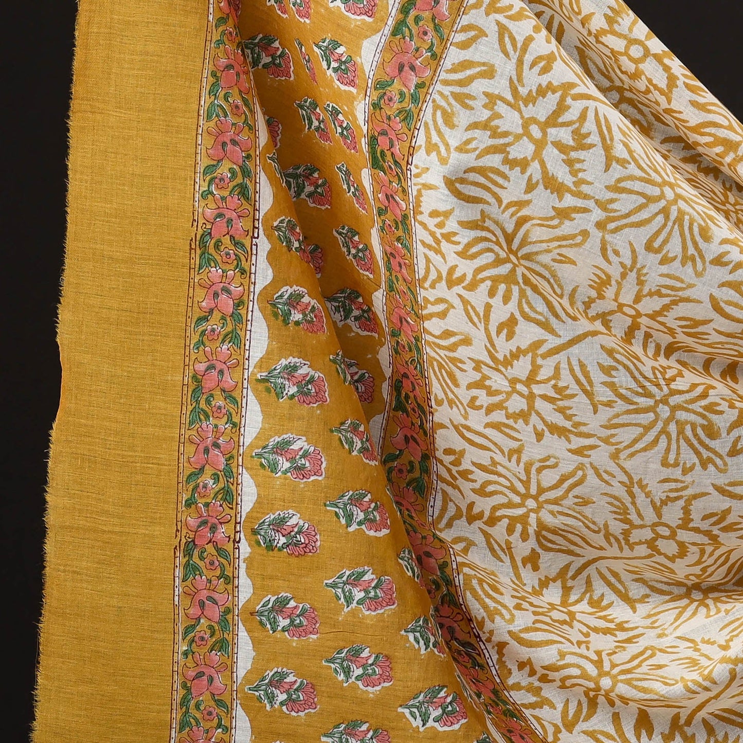  3pc Sanganeri Block Printed Cotton Suit Material Set Onine 
