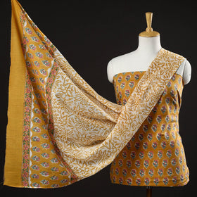  3pc Sanganeri Block Printed Cotton Suit Material Set Onine 